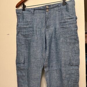 Sanctuary/ Anthropologie linen cargo pants